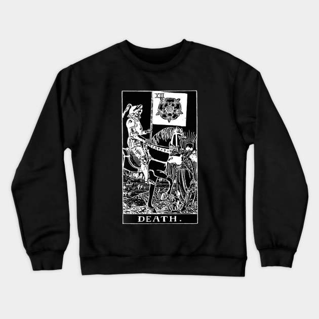 DEATH Tarot Card vintage retro illustration gothic Crewneck Sweatshirt by AltrusianGrace